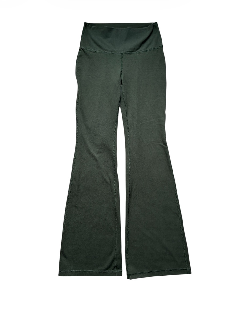 TNA Aritzia Women's Dark Green Flare Leggings Size Medium Tall 31” Inseam